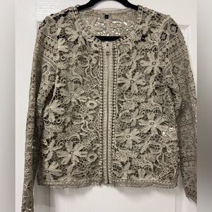 Brand New Italian Crochet Lace Cardigan Top, Small size